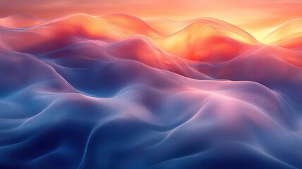 Obraz premium Abstract Landscape with Gentle Waves and Soft Color Gradients