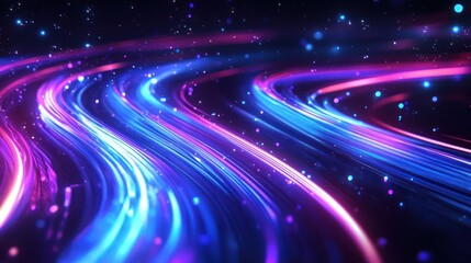 Obraz premium Abstract vibrant light streaks, cosmic background. Possible use wallpaper, website background