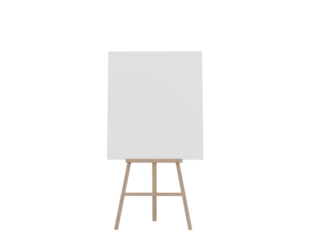 blank canvas on easel