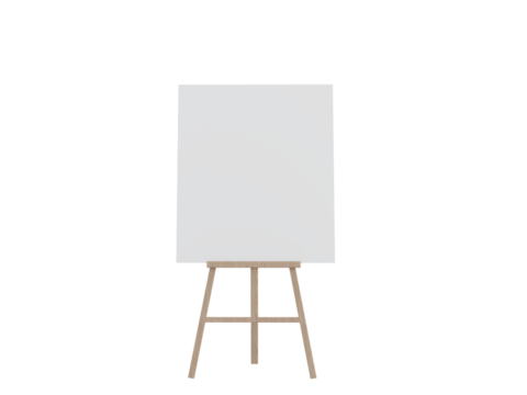 blank canvas on easel