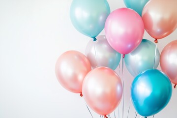 Holiday decor for a gender reveal party featuring balloons, with space for lettering, holiday, surprise