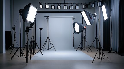 Minimalist studio setup with clean design and soft lighting, embodying modern simplicity and focus.
