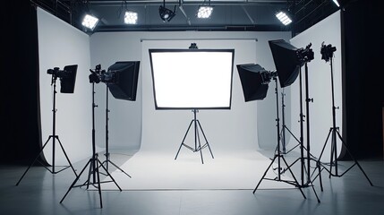 Minimalist studio setup with clean design and soft lighting, embodying modern simplicity and focus.
