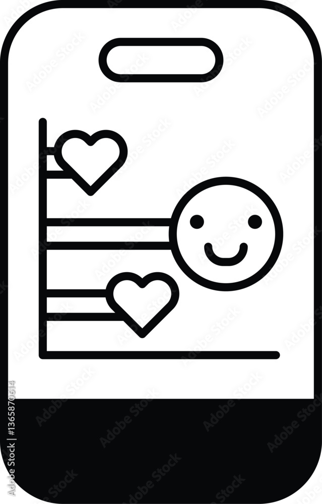 Poster a phone with a smiling face and a heart on it