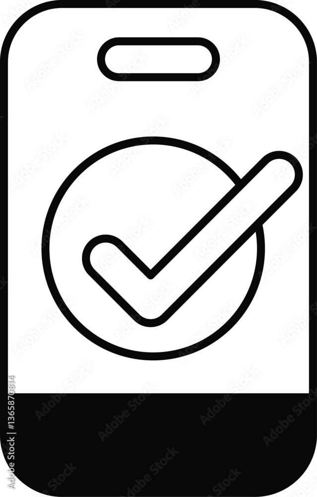 Poster a phone with a check mark on it