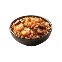 A vibrant world of flavors a brown bowl,on white background