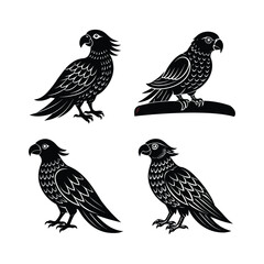 Set of oblivion parrot bird vector..