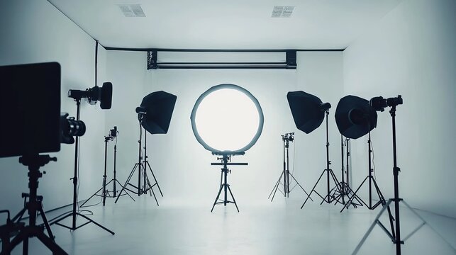 Minimalist studio setup with clean design and soft lighting, embodying modern simplicity and focus.
