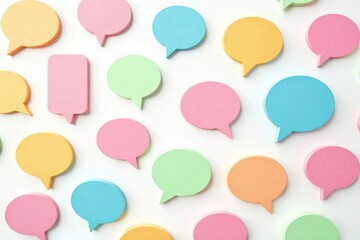 Seamless pastel speech bubble pattern on white background, background design, pattern, digital