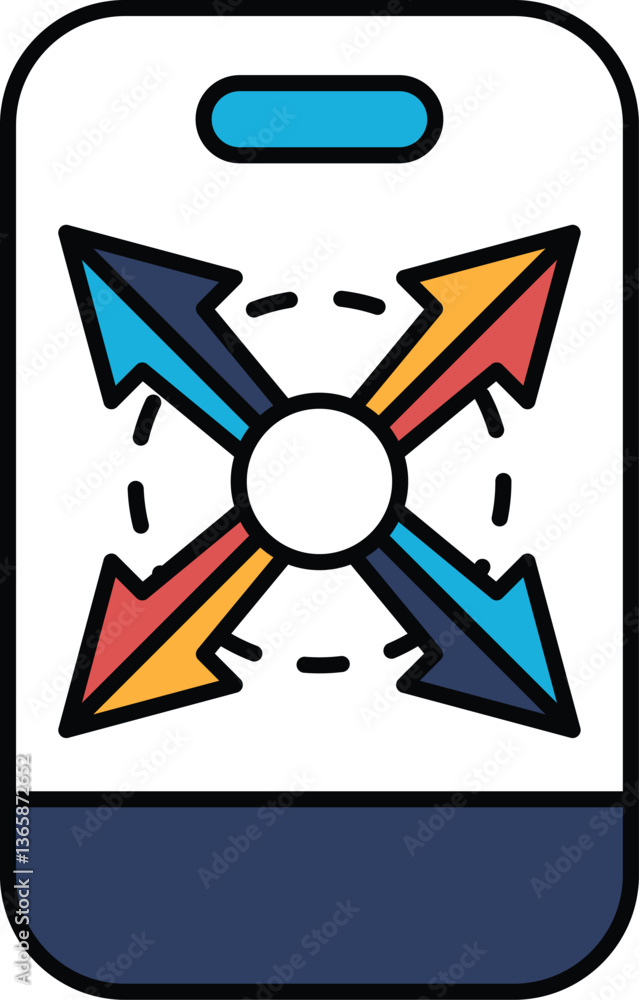 Poster a phone with four arrows pointing in different directions