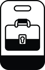 Obraz premium A black and white image of a briefcase with a keyhole