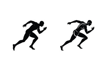Sprint Runners Athletic Silhouettes, Speed, Power, Competition, Fitness