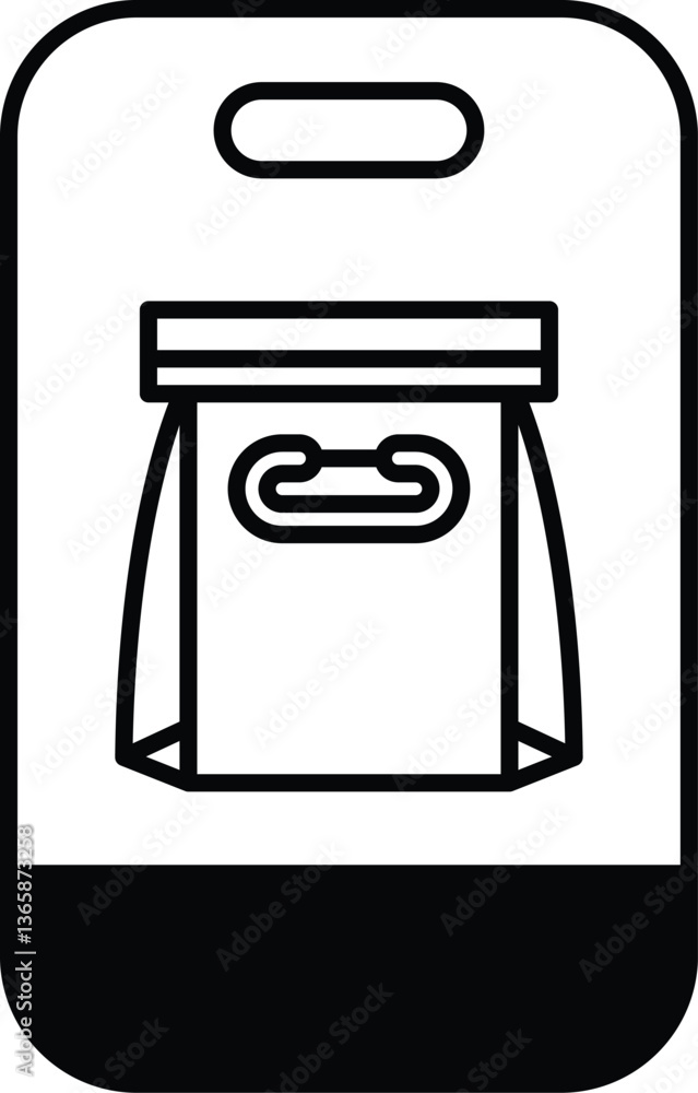 Poster a black and white image of a bag with a handle and a zipper