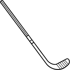 A vector illustration of a hockey stick and puck, a golf club and ball, along with various tools like a needle, thread, and sharp objects such as a sword, all in a simple, isolated design