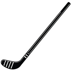 Illustration of a sharp metal hockey stick and puck isolated on white background with vector-style details
