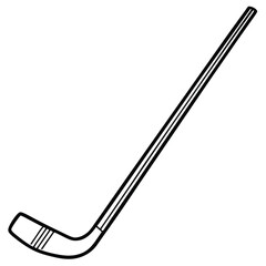 Vector illustration of an isolated ice hockey stick and puck with metal and steel details
