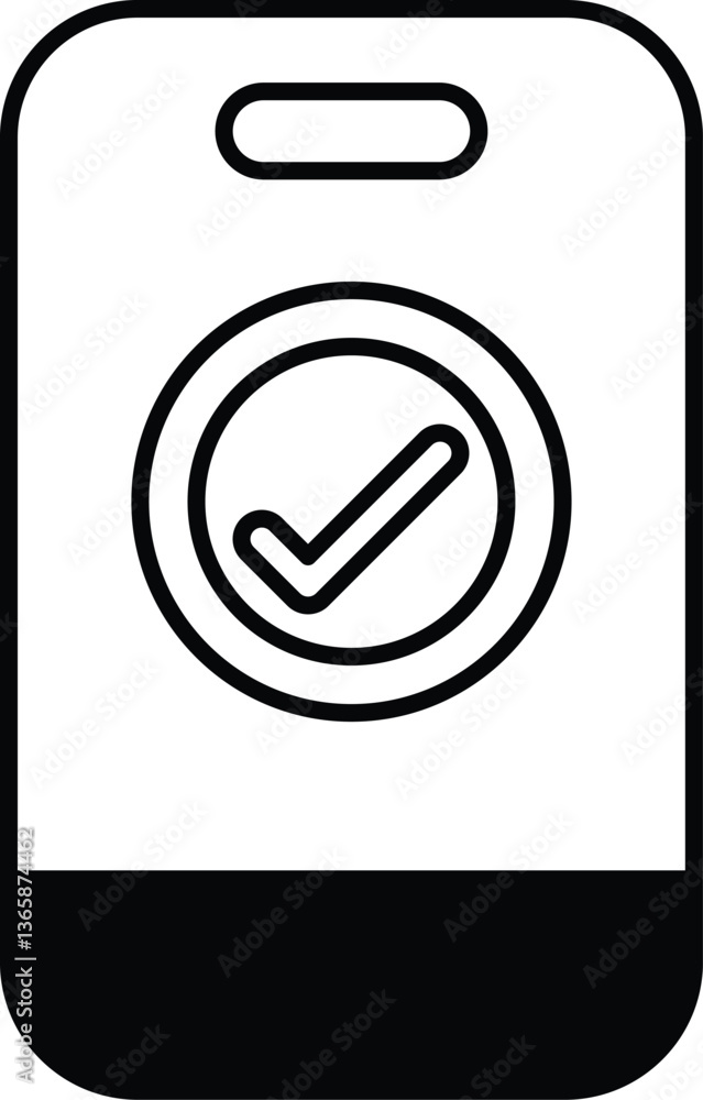 Poster a phone with a check mark on it