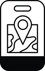 A phone with a map on it and a small arrow pointing to the right