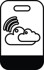 A phone with a cloud on it