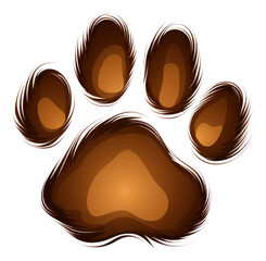 Fototapeta premium PNG Paw print brown white background accessories.