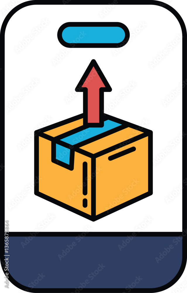 Poster a box with a red arrow pointing up