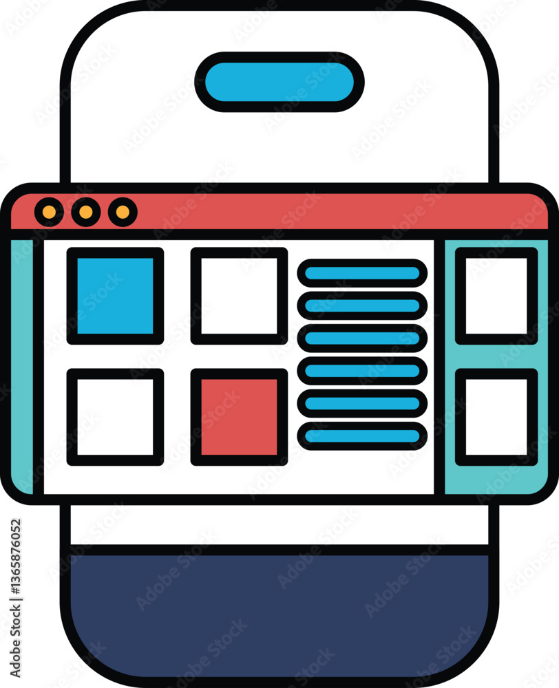 Poster a phone with a screen that has a lot of different icons on it
