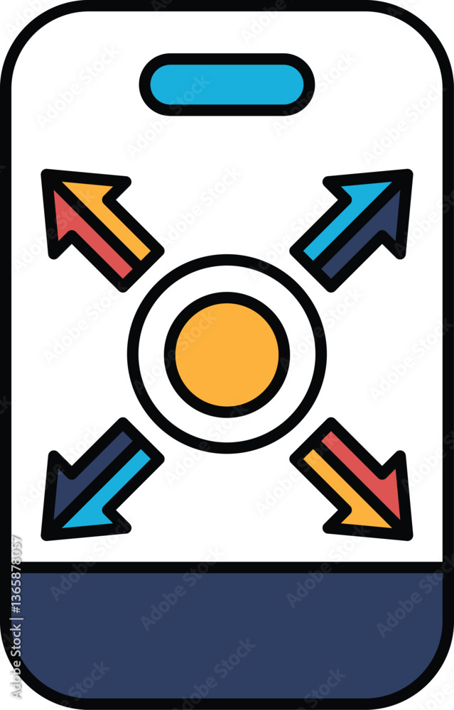 Poster a phone with four arrows pointing in different directions