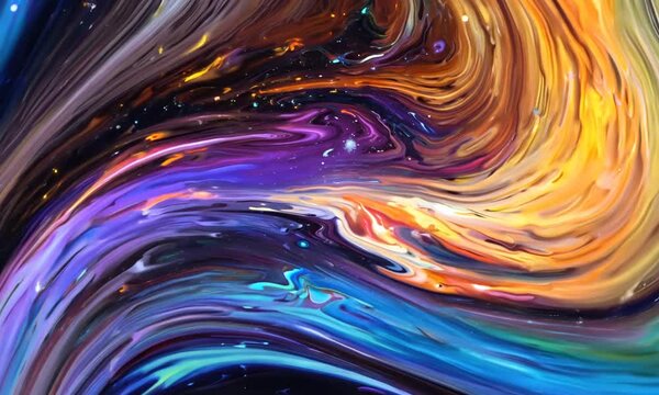 Fluid Painting Abstract Texture Intensive Colorful Mix Of Galactic Vibrant Colors Texture Style