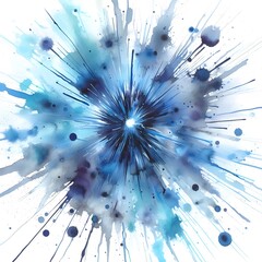 Abstract Energy Burst: Dynamic Blue and White Explosion with Radiating Lines