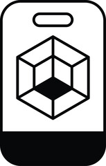 A phone with a cube on it