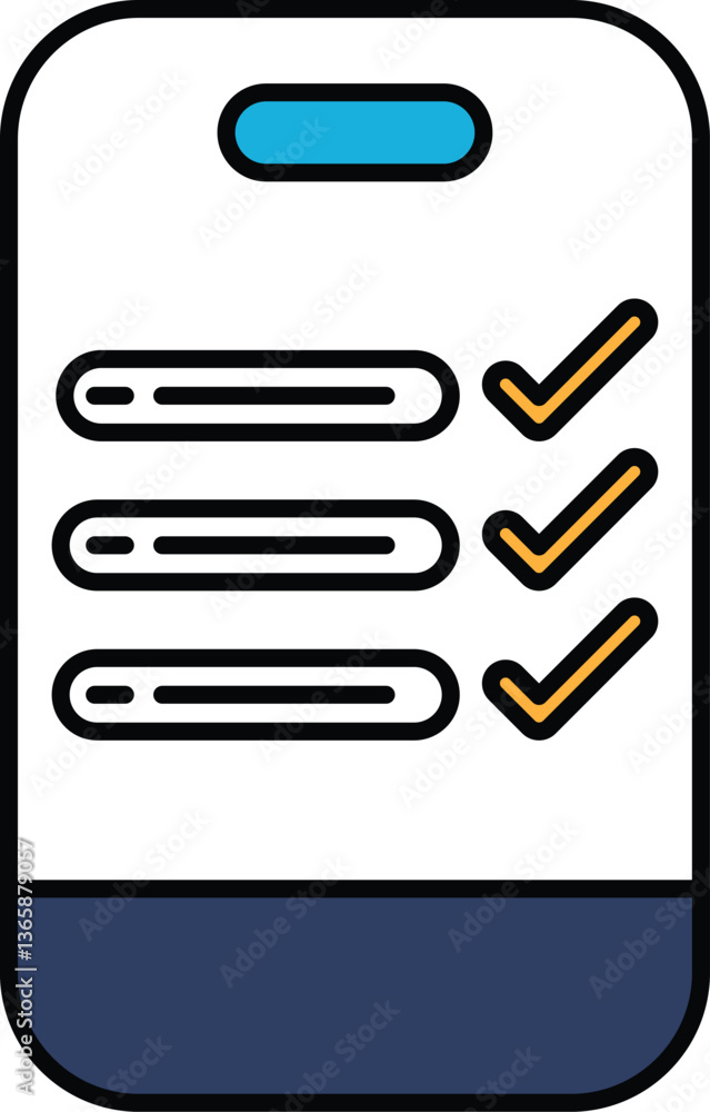Poster a phone screen with a check mark on it