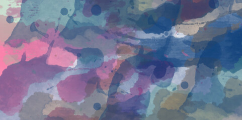 Abstract translucent multicolored watercolor background. Watercolor background. 3D illustration, 3D rendering. Colorful gradient ink colors wet effect hand drawn canvas background .