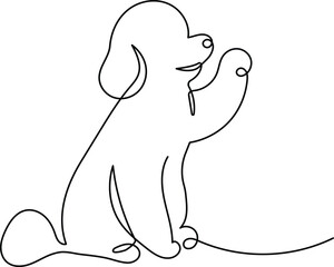 Poodle dog in continuous line art drawing style. Animal minimalist black linear sketch isolated on white background. Vector illustration