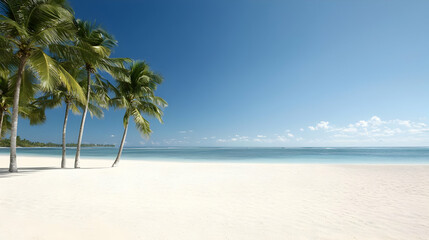 Obraz premium Tropical Beach Scene With Palm Trees