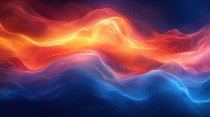 Obraz premium Vibrant Abstract Waves of Colorful Light in Dynamic Flowing Patterns