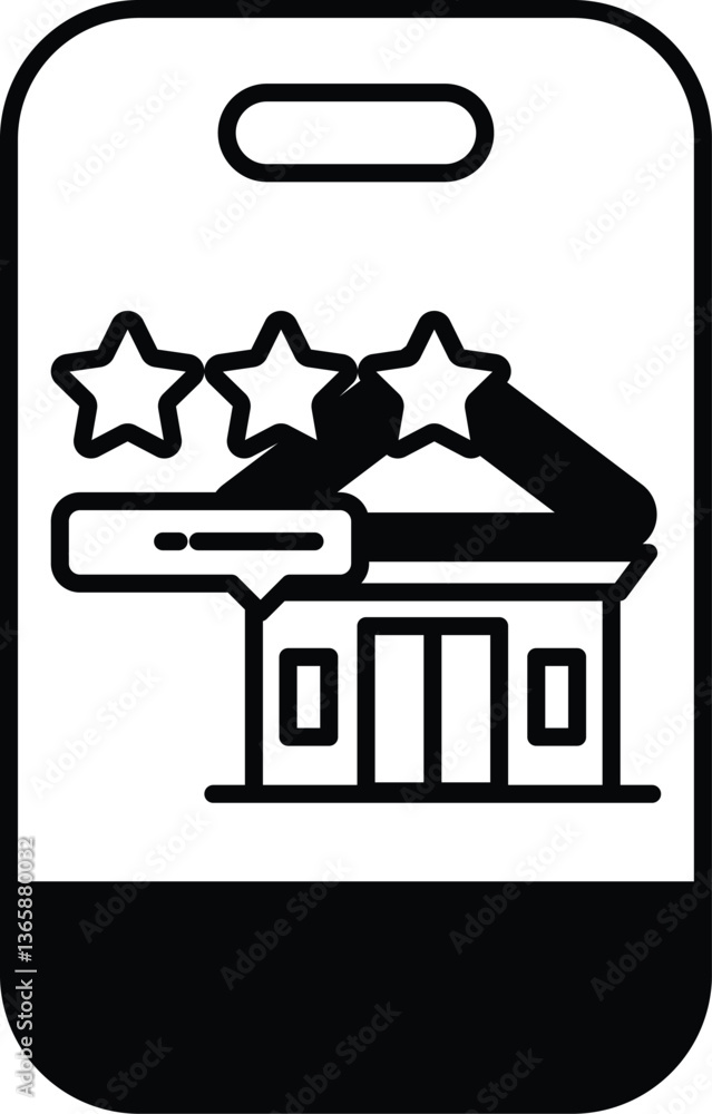 Poster a phone with a star rating system on it