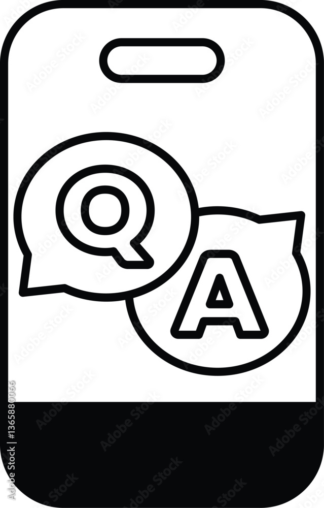 Poster a phone with a q and a on it