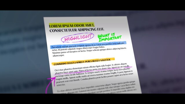 Handwritten Notes And Highlights