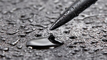 Dark Applicator Dispensing Liquid on Wet Surface