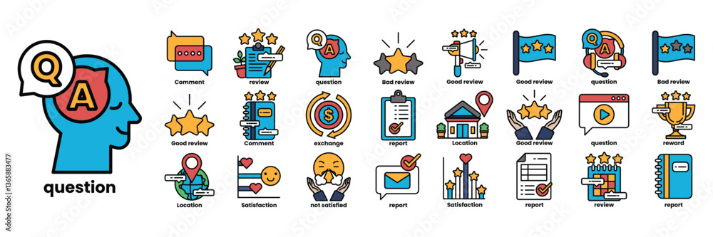 Poster a collection of icons for a website or app