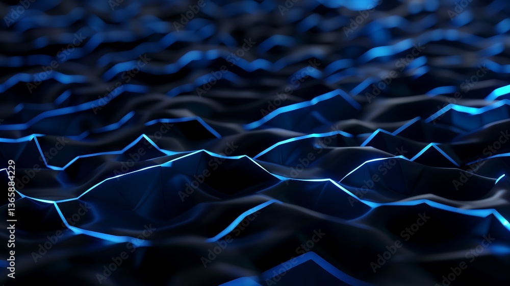 Poster a high-tech modern abstract background featuring interconnected glowing lines and wave patterns, a d