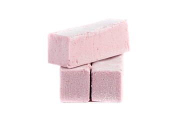 Three cranberry pastila bars on a white background.
