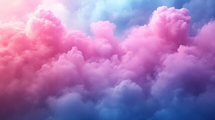 Naklejka premium Colorful Soft Clouds in Shades of Pink and Blue Against Sky