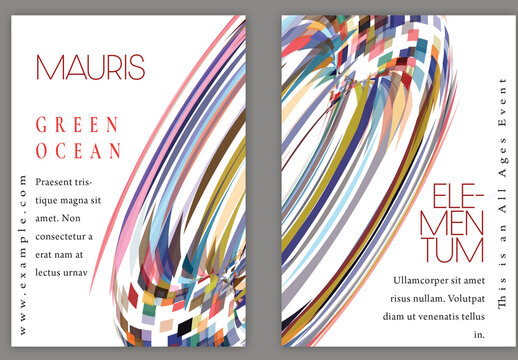 Flyer A4 with Futuristic Colored Abstract Geometric Shape