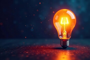 Glowing lightbulb, vibrant colors, paint strokes, brainstorm, filament, knowledge