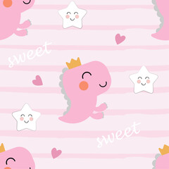 baby dinosaur seamless pattern