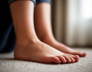Beautiful legs and toes. Selective focus.