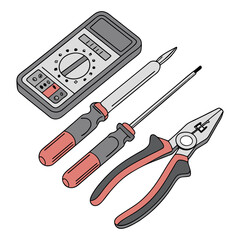 Electrician tools set vector