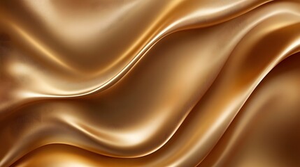 Fototapeta premium Flowing golden fabric with soft folds and elegant textures in display