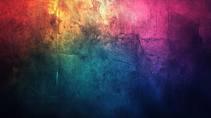 Vibrant Grunge Art Wall with Gradient Lighting, Abstract and Textured Design
